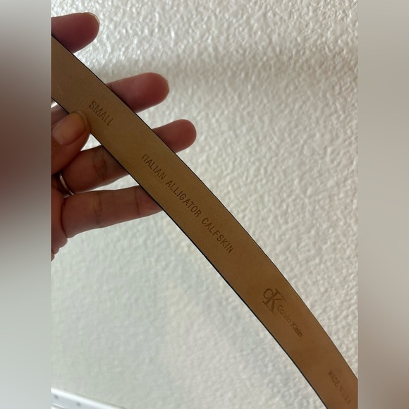 Calvin Klein Black Italian Calfskin
Alligator Leather Belt - Size small - Picture 3 of 4